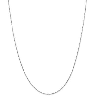 Pre-owned Superdealsforeverything Leslie's Real 14kt White Gold 1.0mm Round Diamond Cut Wheat Chain; 16 Inch