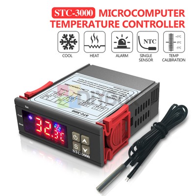 DC 12V/24V/AC110-220V Digital Display STC-3000 Temperature Controller Thermostat