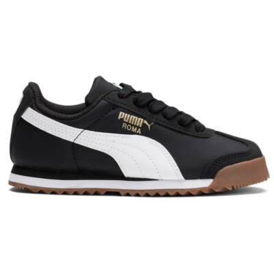 Puma Roma Basic Summer Lace Up Молодежные черные кроссовки для мальчиков Повседневная обувь 36279521