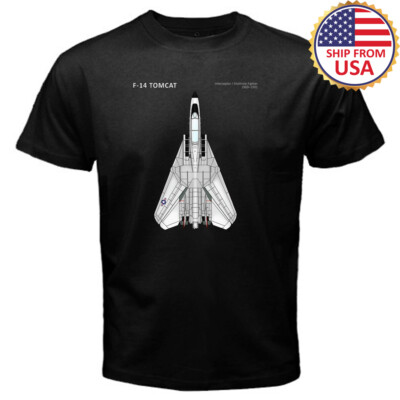 F-14 Tomcat Men's Black T-Shirt Size S to 3XL