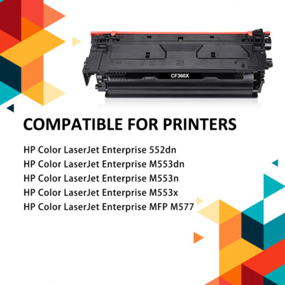 CF360X Toner for HP 508X Color LaserJet MFP M577Z M552 M553 M553dn | 4 Pack Set