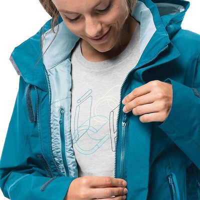 JACK WOLFSKIN JACK WOLFSKIN WOMENS ONYX JACKET TOP BLUE SPORTS OUTDOORS FULL ZIP HOODED