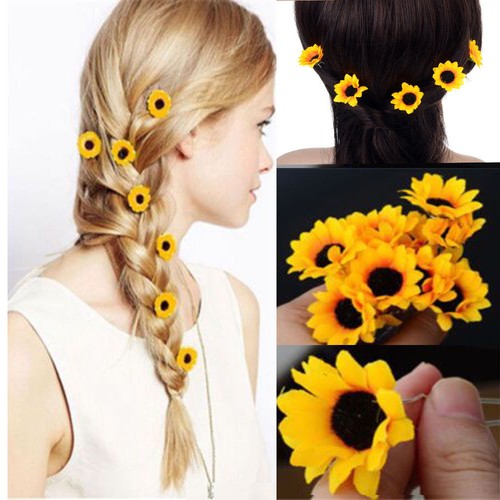sunflower hair clip wedding