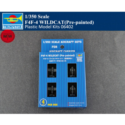Trumpeter 06402 1/350 F4F-4 Wildcat(Pre-painted) Plastic Aircraft Model 4pcs/set