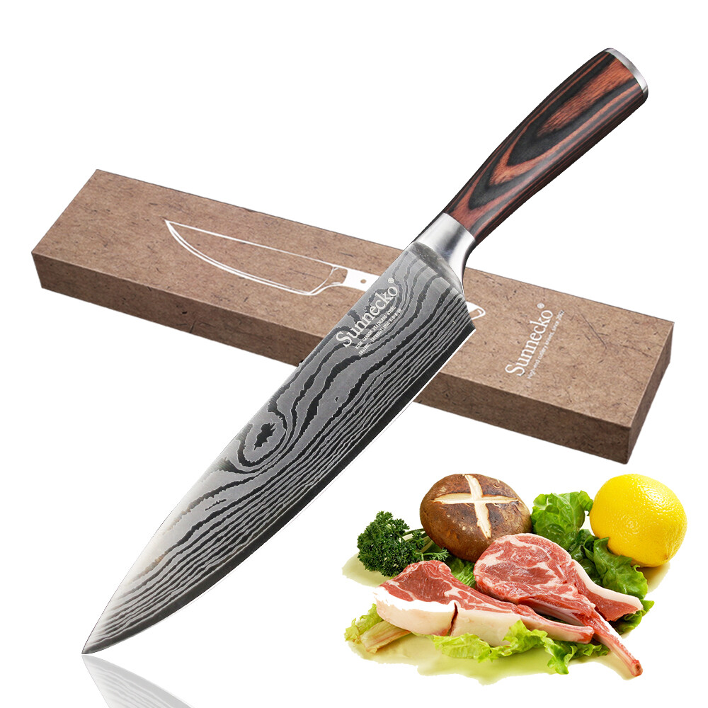 Sunnecko 20cm Kochmesser, Profi Chefmesser Scharfe Küchenmesser Allzweckmesser 