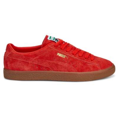 Puma Suede Vtg Hairy Suede Lace Up Mens Red Sneakers Повседневная обувь 38569804