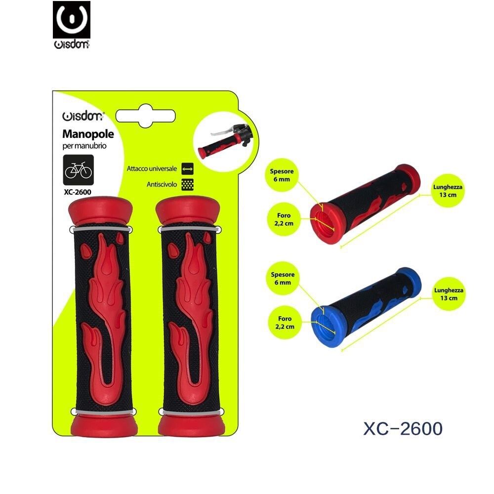 Coppia Manopole Per Manubrio Sterzo Bici Bicicletta Universale Xc-2600 wis