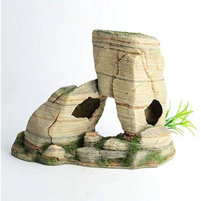 Hygger Large Aquarium Decorations, Seabed Landscape Rock Mountain Cave With Fish