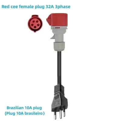 EV Portable Charger Schuko Plug To CEE Red Power Female Plug Socket Adapter