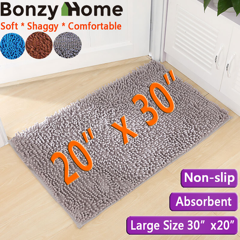 Luxury Plush Solid 3pcs Bath Mat Set Non Slip Water Absorbent Bathroom Rugs Set