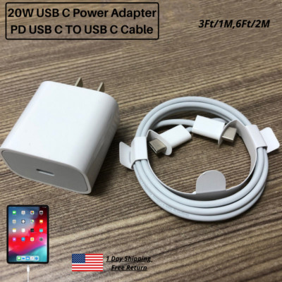 For iPhone 15 Android iPad Air Pro 20W USB C Fast Charger Power Adapter PD Cable