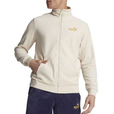 Спортивная куртка Puma Essential Minimal Gold из золотого велюра на молнии, мужская, Размер M, Повседневная, Ath