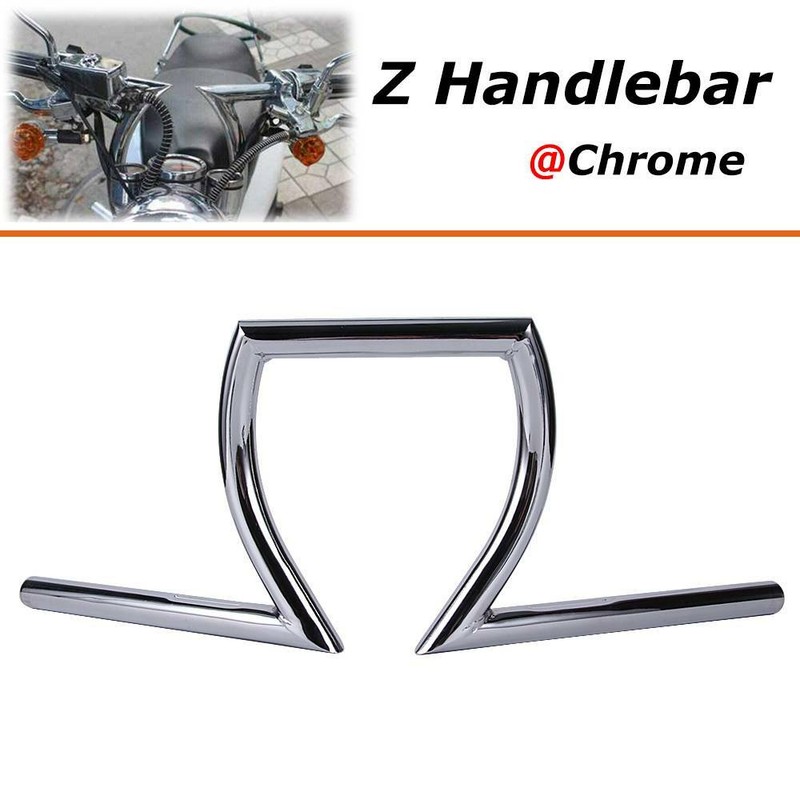 Universal Steel 1" Inch Drag Handlebar Z Bars For Chopper Cruisers Bobber Bike