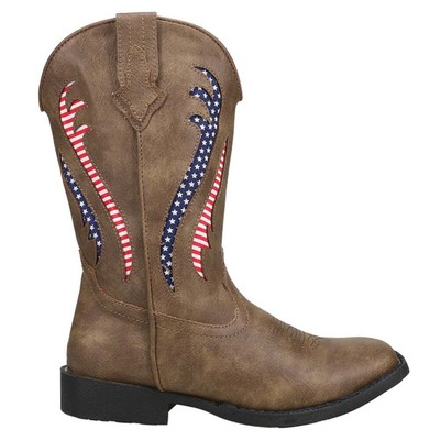 

Коричневые повседневные ботинки для мальчиков Roper Liberty Patriotic Square Toe Cowboys 09-119, Коричневый, Roper Liberty Patriotic Square Toe Cowboys Youth