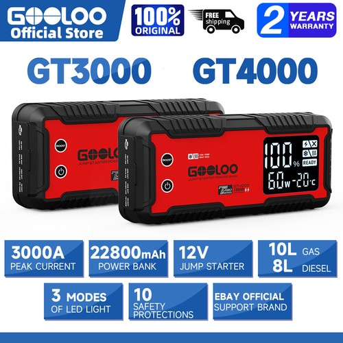 GOOLOO Car Jump Starter Battery Booster Pack Portable Lithium 12V Box Power Bank
