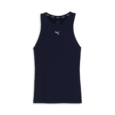 Женская синяя повседневная спортивная майка Puma с высоким воротом на бретельках 52432907