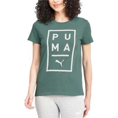 

Puma Modern Crew Neck Футболка с коротким рукавом Женские зеленые повседневные топы 588560-45, Зеленый