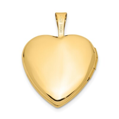 Pre-owned Skyjewelers Real 14k Yellow Gold 16mm Polished & Satin I Love You Heart Locket