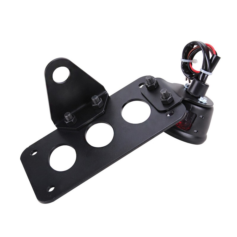 Amazicha Motorcycle Tail Light LED Brake Light Rear Light 1 Side Mount License Plate Bracket Holder for Harley Bobber Chopper Cruiser Custom Bike Honda Yamaha Suzuki Kawasaki