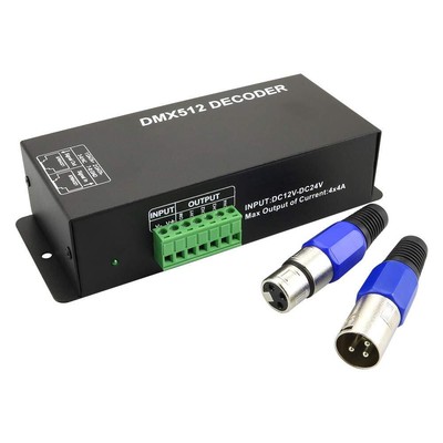 Led 4channel Dmx Decoder Controller With Digital Display Dc5v24v 4x4a Dmx512 Led