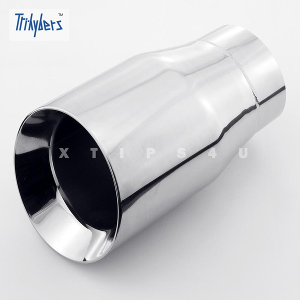 3" Inlet 4" Dual Wall Out 7" Length Polished Angled Stainless Steel