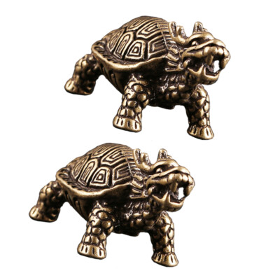  2 Pcs Chinese Feng Shui Decor Dragon Turtle Decorative Pendant Retro