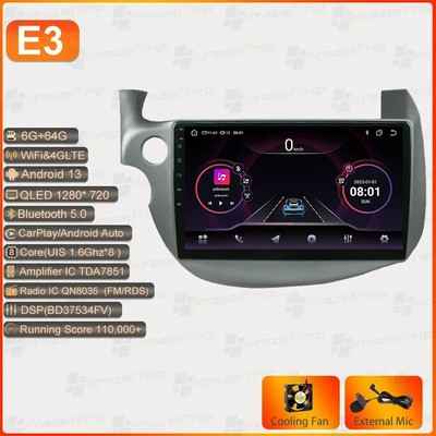 8 Core QLED Car Radio for Honda Fit Jazz 2007- 2014 2din Android Carplay DSP RDS