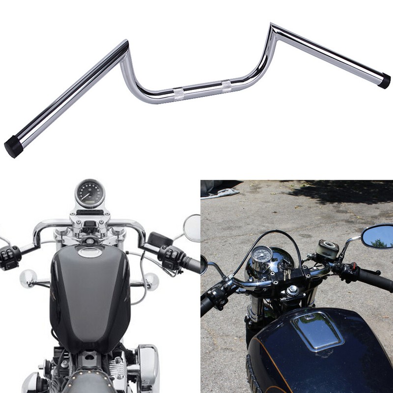 7/8" Motorcycle Chrome Clubman Handlebars For Honda CB500 CB650 CB750