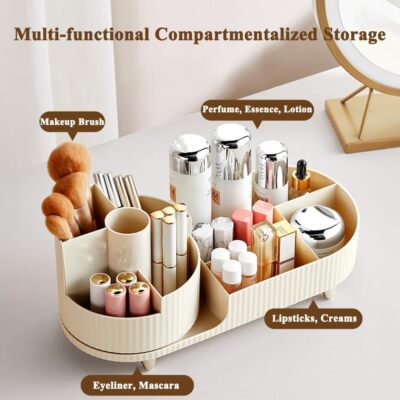 Rotating Makeup Organiser Cosmetic Storage Box Large Eyeshadow Brush Holder Xmas