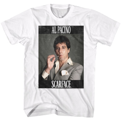 Scarface Movie Al Pacino Smoking Cigar Men's T Shirt Cuban Cocaine Drug Cartel 