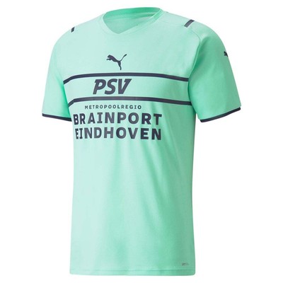 Puma Psv Eindhoven V Шея Короткий рукав TShirt 2122 Mens Green Athletic Casual To