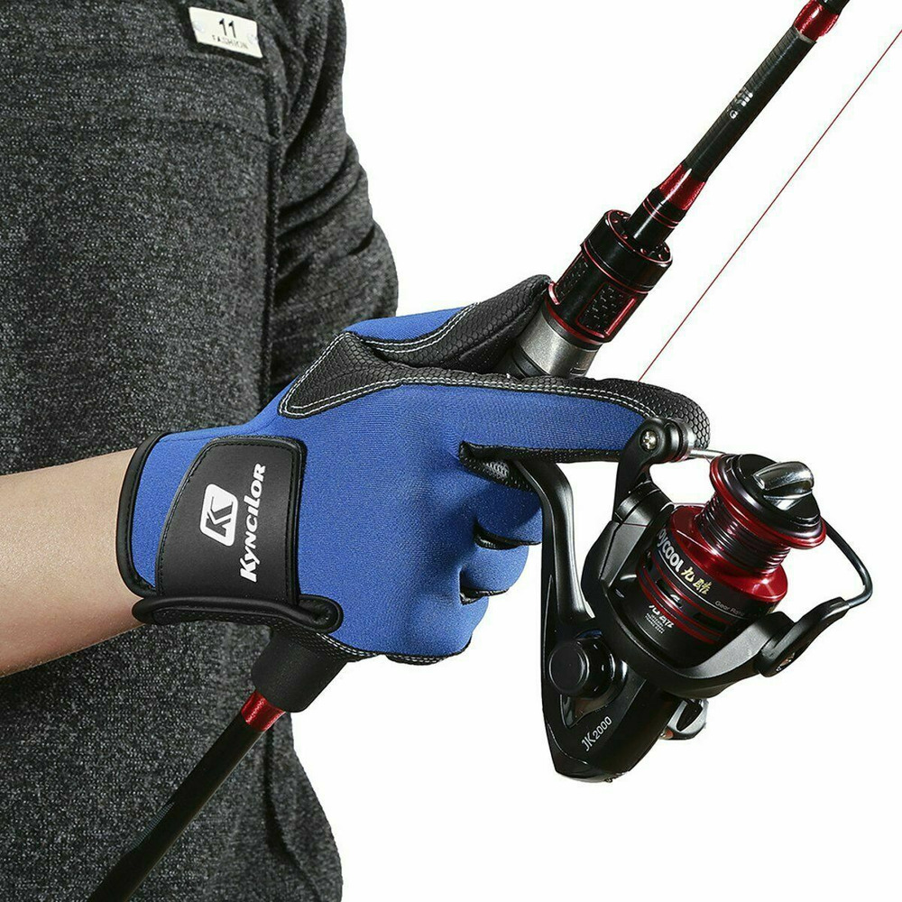 2 Seam Gloves Fishing Gloves Neoprene Fleece Waterproof Warm Full Finger Gloves