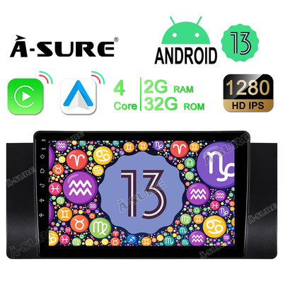 Android 13.0 Wireless Carplay Car Radio Stereo Navi 2+32GB For BMW E39 E53 X5 M5