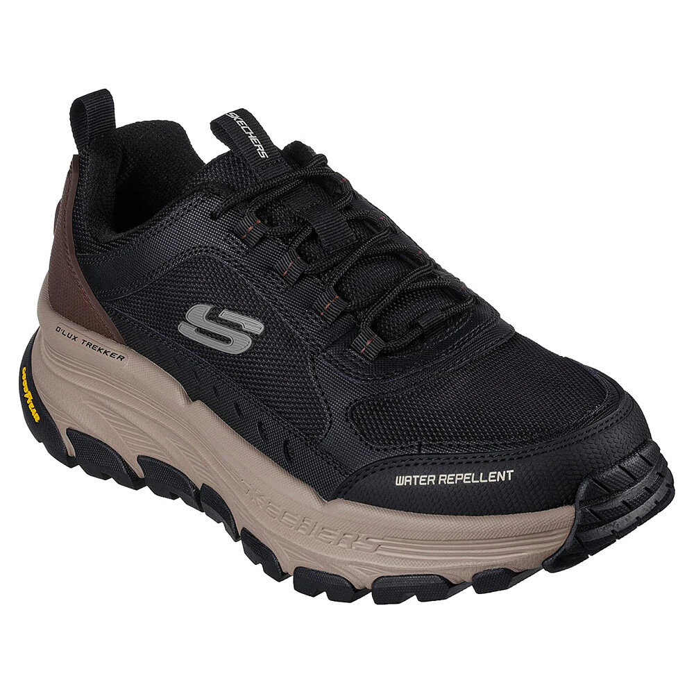 

Черные сверхширокие мужские туфли Skechers Trail Outdoor Memory Foam Good Year 237565, Черный