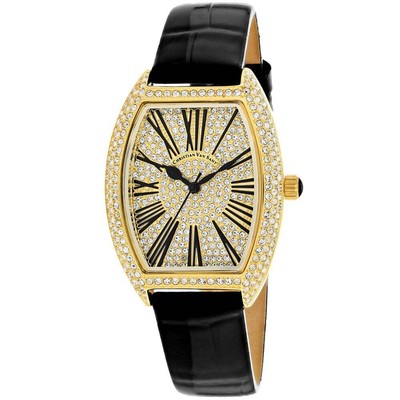 Pre-owned Christian Van Sant Womens Chic Gold Dial Watch - Cv4842