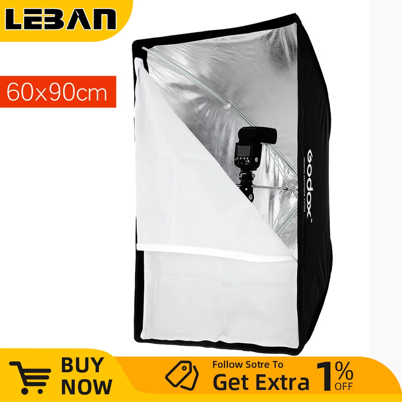 Portable 60x90cm 24" * 35" Umbrella Photo Softbox Reflector for Studio Photograp