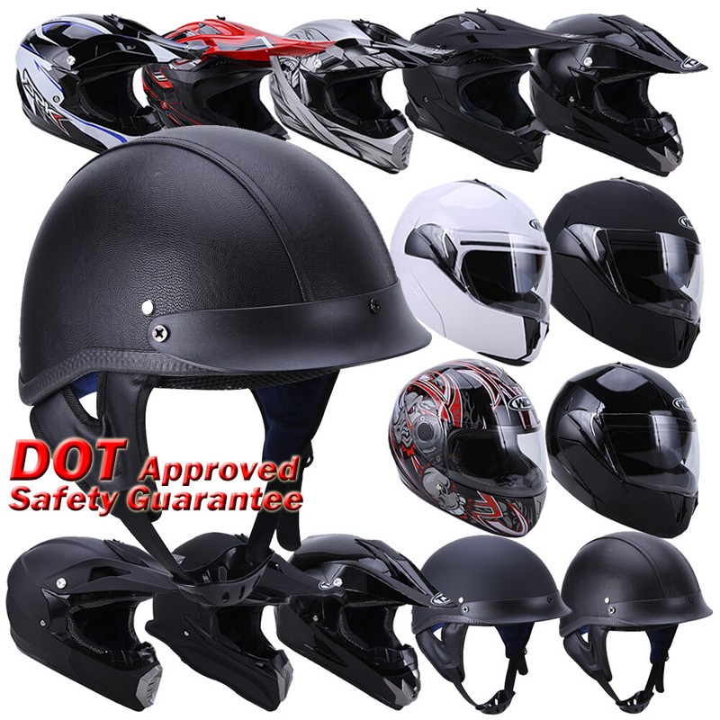 DOT German Half Helmet Motorcross ATV Full Face Off-Road Modular Flip Up Chopper