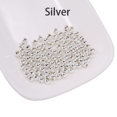 30-300pcs/lot Round Spacer Beads Smooth Ball End Beads for DIY Jewelry Making