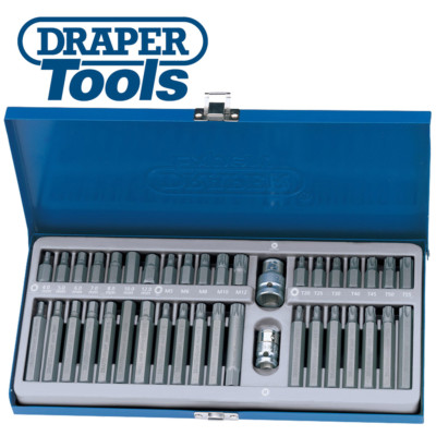 Draper Expert Mechanics Tx-Star/Torx/Hex/XZN/Spline Bit Set with Case 40 Piece