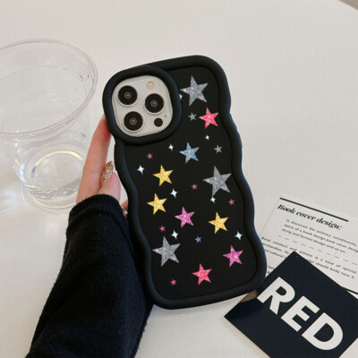 For Various Phone Cute Wave Stars Back Case Hot Cover ShockProof Fashion Girls