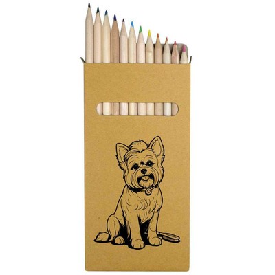 12 x 'Dog Ready For Pampering Session  ' Long Colour Pencils (PE00061081)