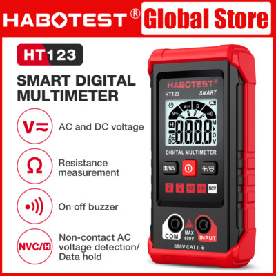 HABOTEST HT123 Digital Multimeter Smart Meter Tester Meter leads Volt AC/DC Ohm