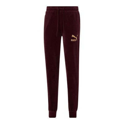 

Puma Velour T7 Drawstring Sweatpants Mens Burgundy Casual 53967542, Puma Velour T7 Drawstring Sweatpants