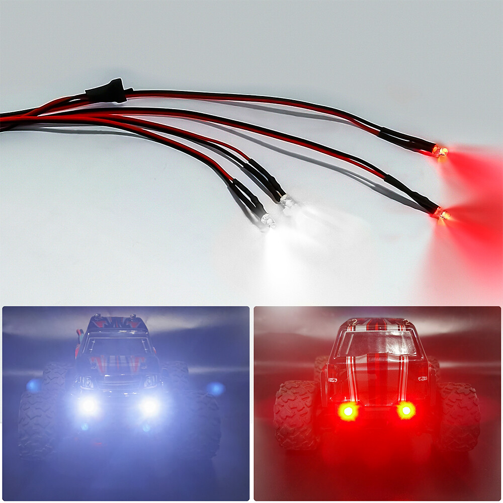 RCBATER LED Headlights + Taillights Lights for 1/18 Traxxas Latrax Teton