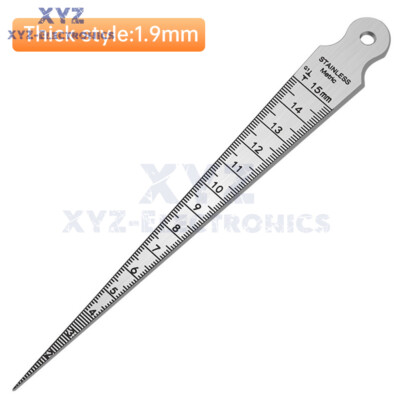 Stainless Bore Gauge 0-15mm Measuring Taper Gauge Metric & Inch Inspection Ruler