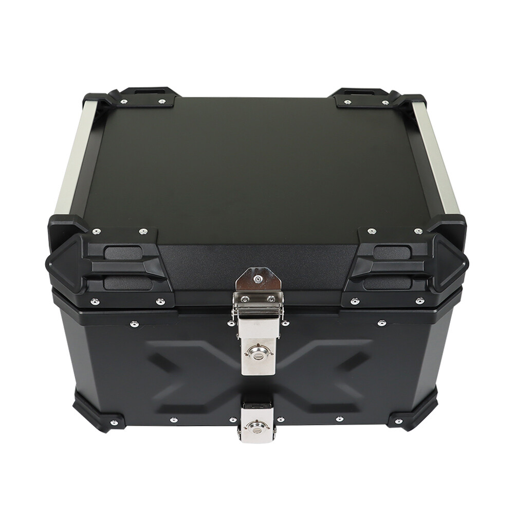 KLUFO Top Box For Motorcycle, 45L Motorcycle Top Box Aluminum Motorcycle Luggage With Security Lock For