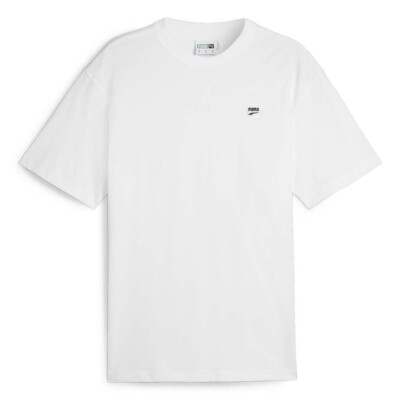 Футболка с круглым вырезом и коротким рукавом с логотипом Puma Downtown Badge, мужские белые повседневные топы 6