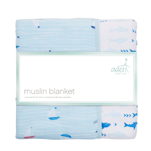 Aden by Aden + Anais Muslin Blanket, 100% Cotton Muslin, 4 Layer Lightweight and
