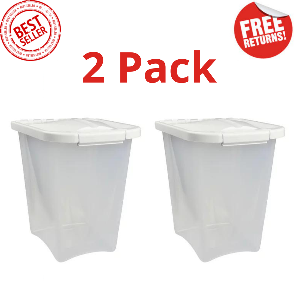 Bin For Dog And Cat, 10 Lb, White (2 Pack)