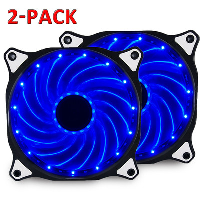 2 Pack Vetroo 120mm 15 LED Light PC CPU Computer Case Cooling Quite Fan cooler